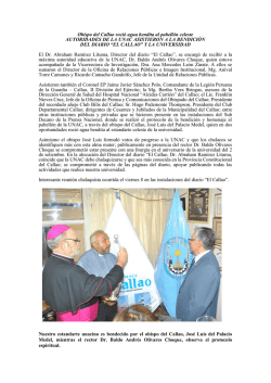 Obispo del Callao roci&oacute; agua bendita al pabell&oacute;n celeste