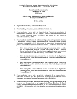 Comisi&oacute;n Temporal para el Seguimiento a las Actividades de los