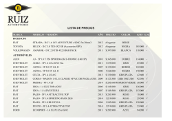 LISTA DE PRECIOS