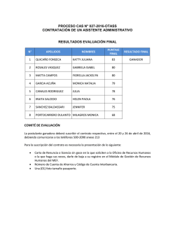 proceso cas n&deg; 027-2016-otass contrataci&oacute;n de un asistente