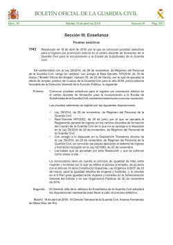 Convocatoria Suboficial abril 2016