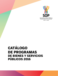 cat&aacute;logo de programas - Secretar&iacute;a de Obras P&uacute;blicas