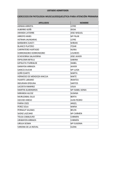 listado admitidos ejercicios en patologia