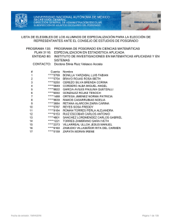 LISTA DE ELEGIBLES DE LOS ALUMNOS DE ESPECIALIZACI&Oacute;N