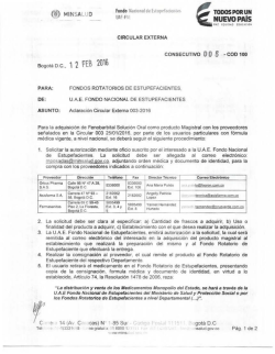 circular-fne-externa-5-2016 - Ministerio de Salud y Protecci&oacute;n Social