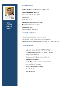 Carlos Horacio Vallejo Game Contralmirante Inspector General de