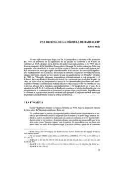 LECTURAS F&oacute;rmula Radbruch Alexy