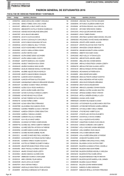 Lista de la Facultad de Ciencias Financieras y Contables