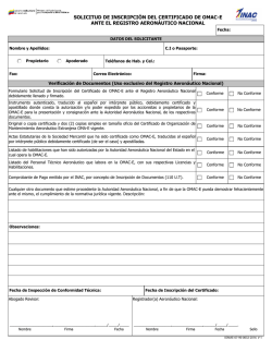 solicitud de inscripci&oacute;n del certificado de omac-e ante el