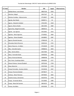 Facultad de Odontolog&iacute;a. UNCUYO. Padr&oacute;n definitivo ALUMNOS