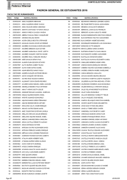 Lista de la Facultad de Humanidades