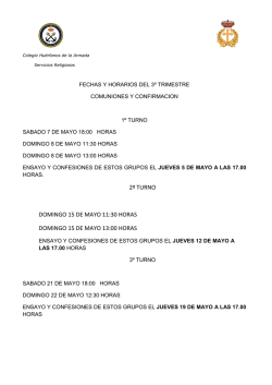 calendario comuniones y confirmaciones 2016