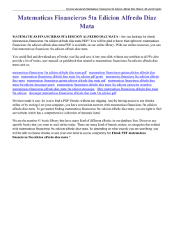 Matematicas Financieras 5ta Edicion Alfredo Diaz Mata