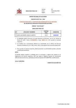 1 de 1 JURADO NACIONAL DE ELECCIONES PROCESO