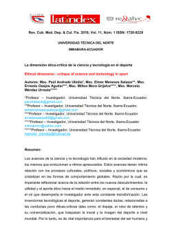 La dimensi&oacute;n &eacute;tica-cr&iacute;tica de la ciencia y tecnolog&iacute;a en el deporte