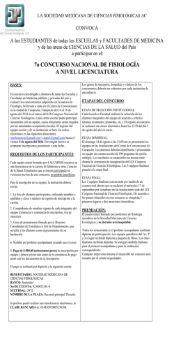 7 o Concurso Nacional de Fisiolog&iacute;a 2016 Nivel Licenciatura