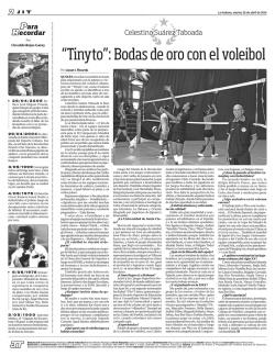 &ldquo;Tinyto&rdquo;: Bodas de oro con el voleibol