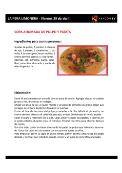 LA PERA LIMONERA - Viernes 29 de abril SOPA AHUMADA DE