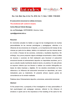El autocontrol emocional en atletas de boxeo.