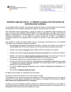 reuni&oacute;n familiar con el / la menor