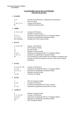 Calendario anual 2016 - Colegio Nuestra Se&ntilde;ora