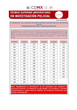 Programaci&oacute;n para Toma y Compulsa de Huellas