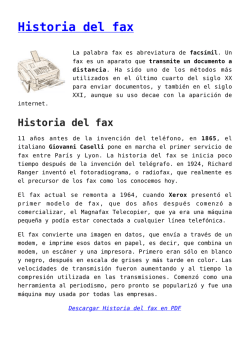 Descargar Historia del fax en PDF