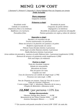 MEN&Uacute; LOW COST