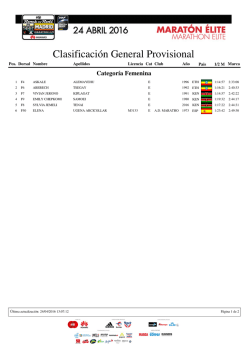 Clasificaci&oacute;n General Provisional - Real Federaci&oacute;n Espa&ntilde;ola de