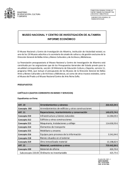 Informe econ&oacute;mico del Museo - Ministerio de Educaci&oacute;n, Cultura y
