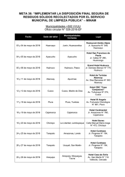 meta 36: &ldquo;implementar la disposici&oacute;n final segura de residuos