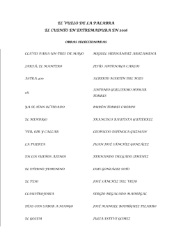 Seleccionados CUENTO "El Vuelo de la Palabra 2016"