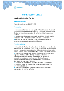 CURRICULUM VITAE - Gobierno de la Provincia de C&oacute;rdoba