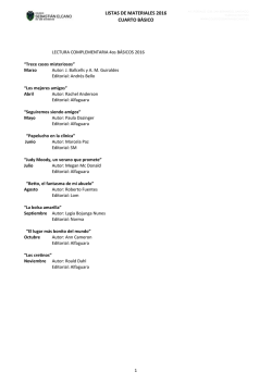 LISTAS DE MATERIALES 2016 CUARTO B&Aacute;SICO