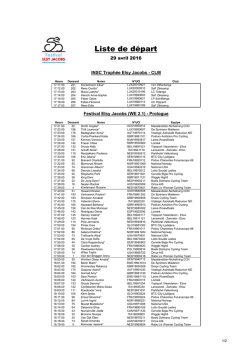 Liste de d&eacute;part