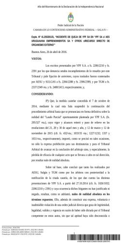 Buenos Aires, 26 de abril de 2016. VISTOS: Los escritos