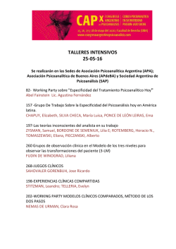 talleres cl&iacute;nicos intensivos - Congreso Argentino de Psicoan&aacute;lisis