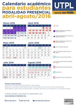 Marzo 2016 Abril 2016 Junio 2016 Mayo 2016 Julio 2016 Agosto