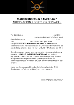 MADRID UNDERSUN DANCECAMP AUTORIZACI&Oacute;N Y