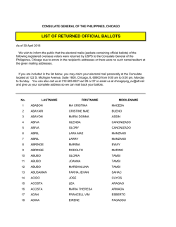 list of returned official ballots - Consulate General of the Philippines