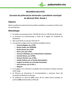 RESUMEN EJECUTIVO Encuesta de preferencias electorales a