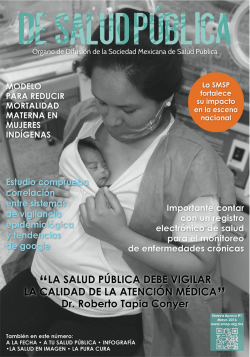 Revista "De Salud P&uacute;blica" - Sociedad Mexicana de Salud P&uacute;blica