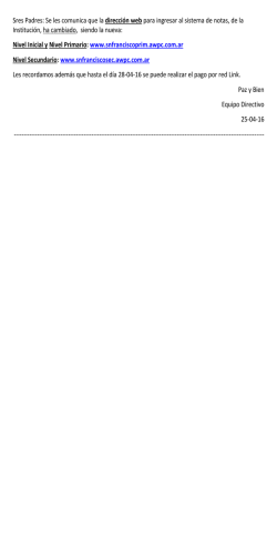 Aviso importante para los padres - Colegio San Francisco de As&iacute;s