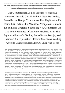 Una Comparacion De Los Escritos Poeticos De Antonio Machado