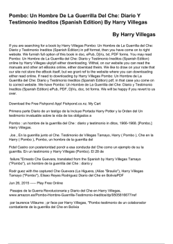 Pombo: Un Hombre De La Guerrilla Del Che: Diario Y Testimonio