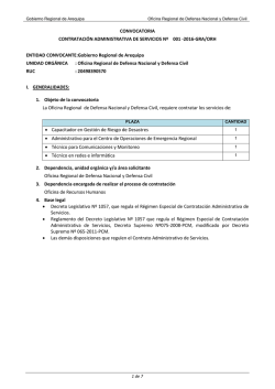 CONVOCATORIA CONTRATACI&Oacute;N ADMINISTRATIVA DE
