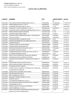 LISTA DE CLIENTES