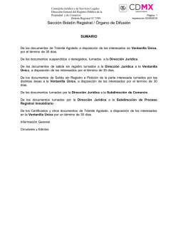 Secci&oacute;n Bolet&iacute;n Registral / &Oacute;rgano de Difusi&oacute;n