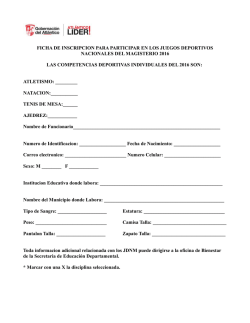 ficha de inscripcion para participar en los juegos deportivos