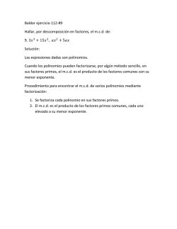 Baldor ejercicio 112-#9 Hallar, por descomposici&oacute;n en factores, el